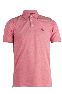 Polo tinta unita in cotone piquet con logo ricamato ton sur ton