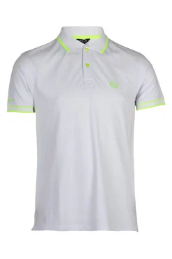 Polo uomo elasticizzata con bordi a contrasto