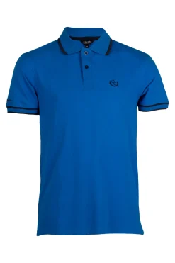 Polo uomo elasticizzata con bordi a contrasto