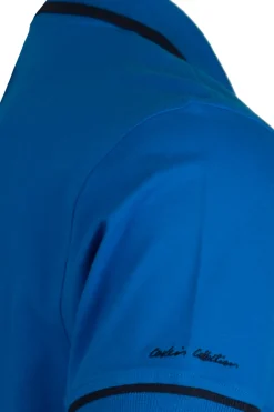 Polo uomo elasticizzata con bordi a contrasto