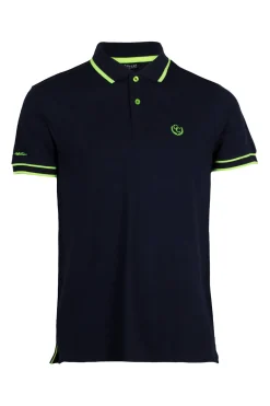 Polo uomo elasticizzata con bordi a contrasto