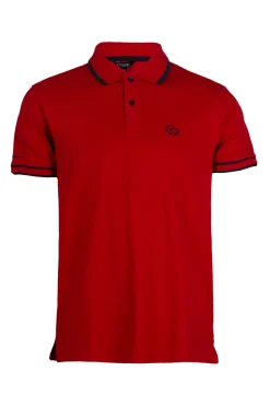 Polo uomo elasticizzata con bordi a contrasto