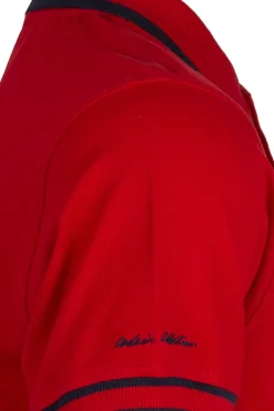Polo uomo elasticizzata con bordi a contrasto