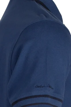 Polo uomo elasticizzata con bordi a contrasto