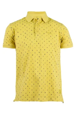 Polo uomo in cotone piquet microfantasia a contrasto