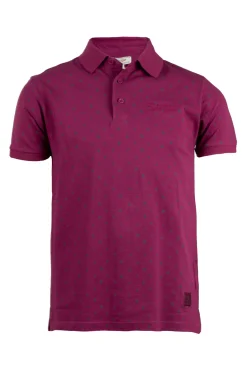 Polo uomo in cotone piquet microfantasia a contrasto