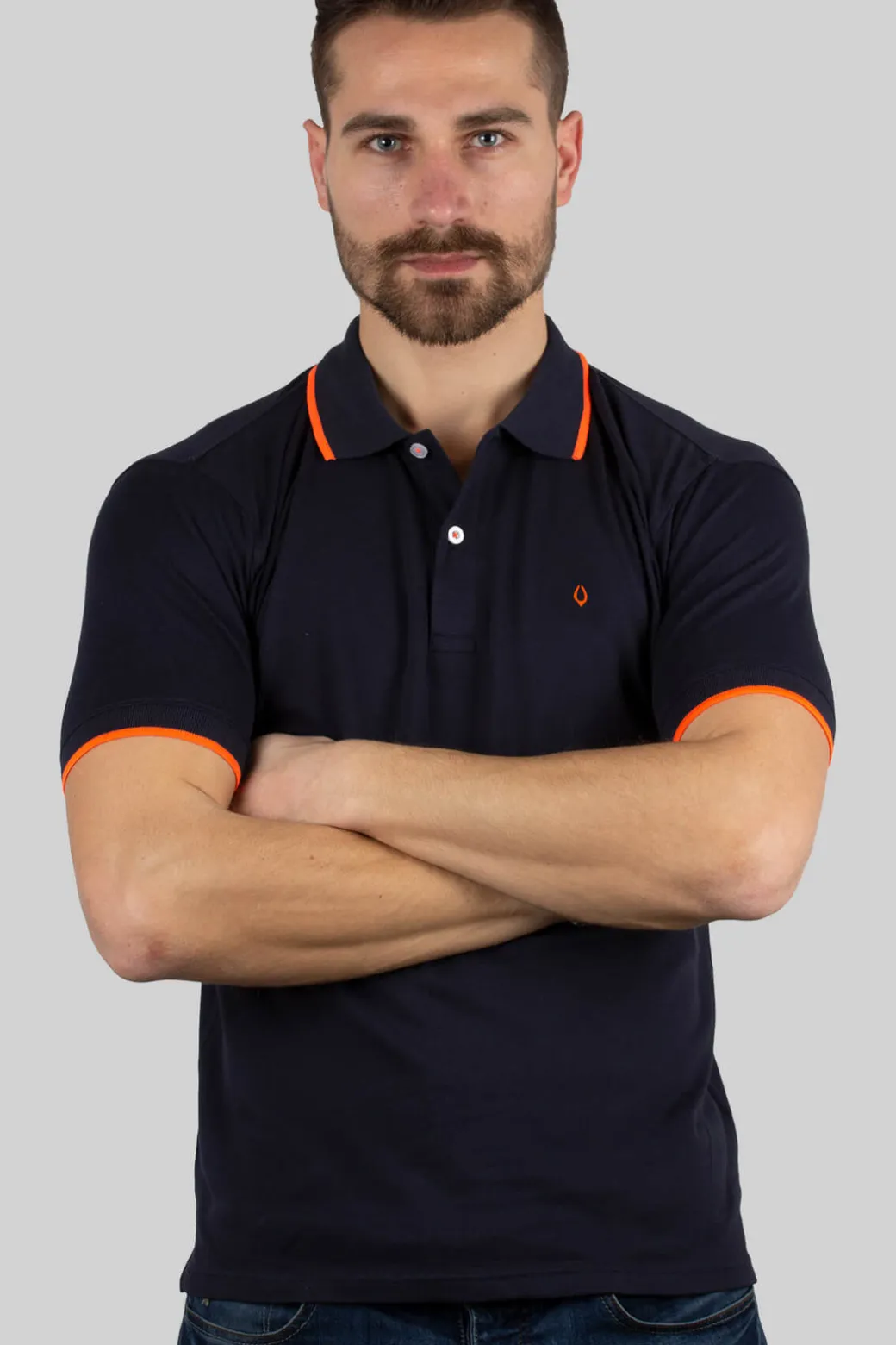 Polo uomo mezza manica in cotone piquet tinta unita