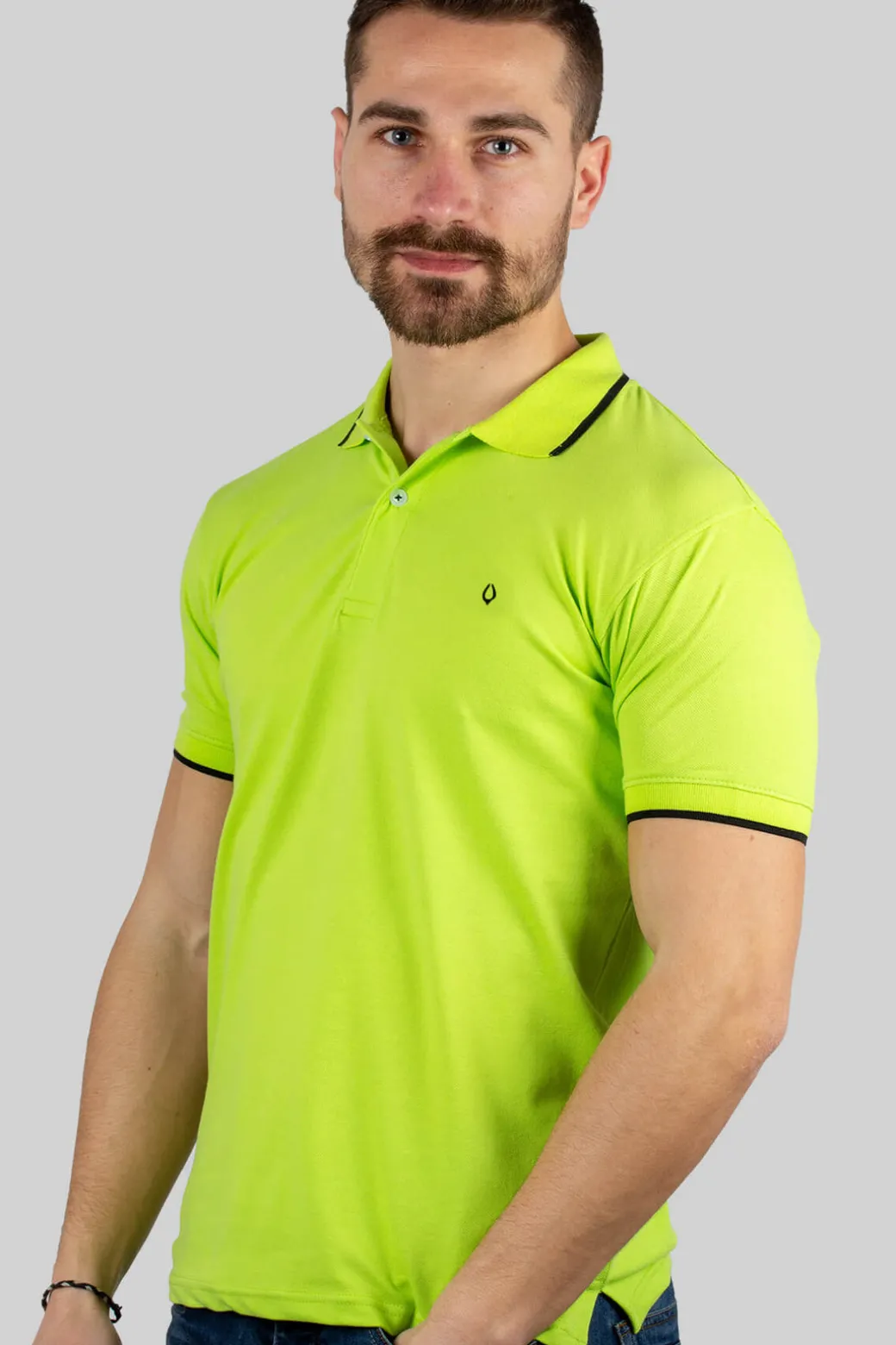 Polo uomo mezza manica in cotone piquet tinta unita