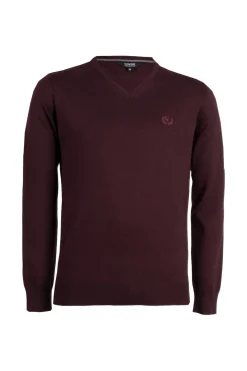 Pullover con scollo a V con logo ricamato ton sur ton sul petto