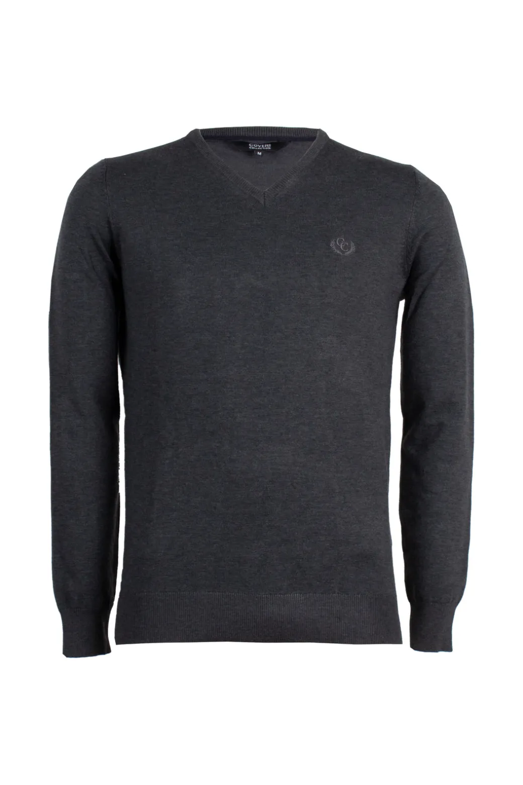 Pullover con scollo a V con logo ricamato ton sur ton sul petto