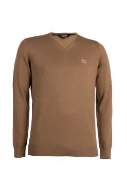 Pullover con scollo a V con logo ricamato ton sur ton sul petto