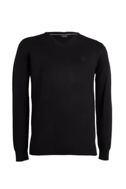 Pullover con scollo a V con logo ricamato ton sur ton sul petto