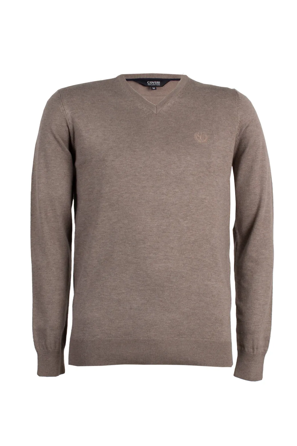 Pullover con scollo a V con logo ricamato ton sur ton sul petto