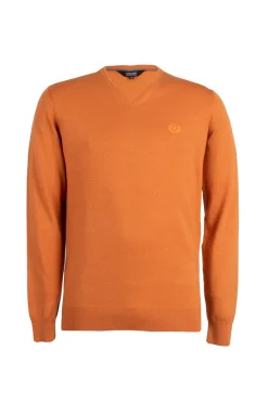 Pullover con scollo a V con logo ricamato ton sur ton sul petto