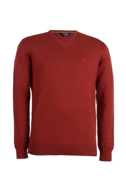 Pullover con scollo a V con logo ricamato ton sur ton sul petto