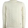Pullover girocollo con lavorazione a trecce