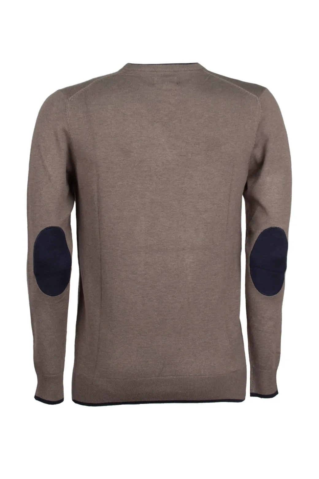 Pullover girocollo con toppe sui gomiti