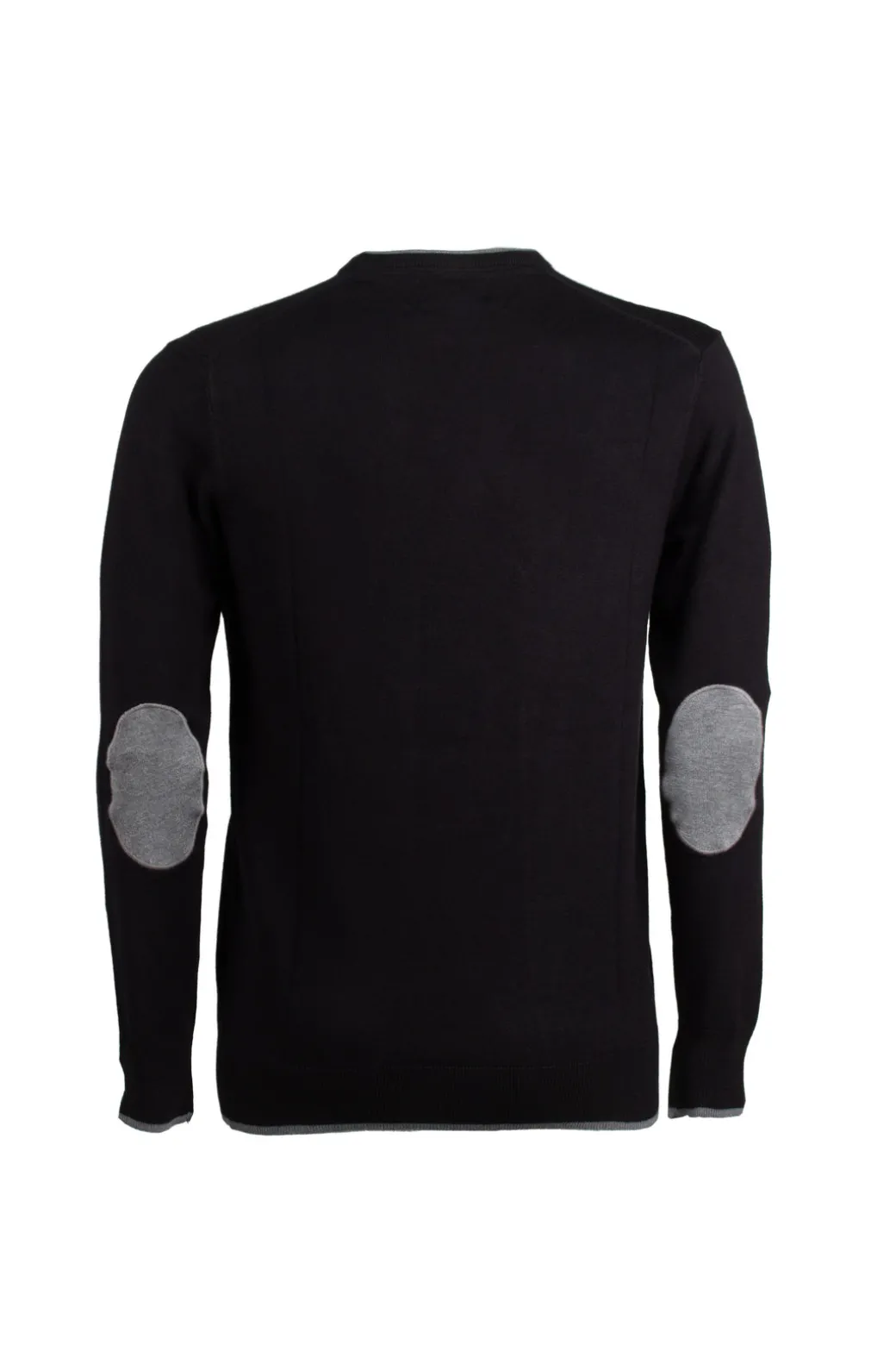 Pullover girocollo con toppe sui gomiti
