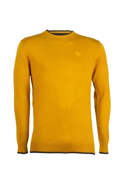 Pullover girocollo con toppe sui gomiti