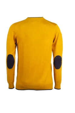 Pullover girocollo con toppe sui gomiti