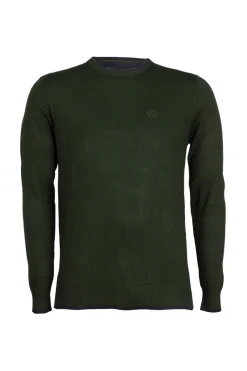 Pullover girocollo con toppe sui gomiti