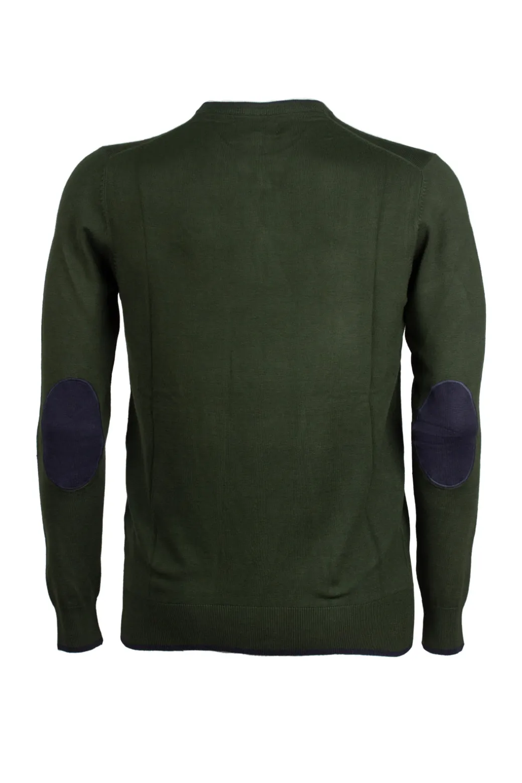 Pullover girocollo con toppe sui gomiti
