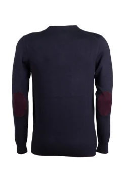 Pullover girocollo con toppe sui gomiti