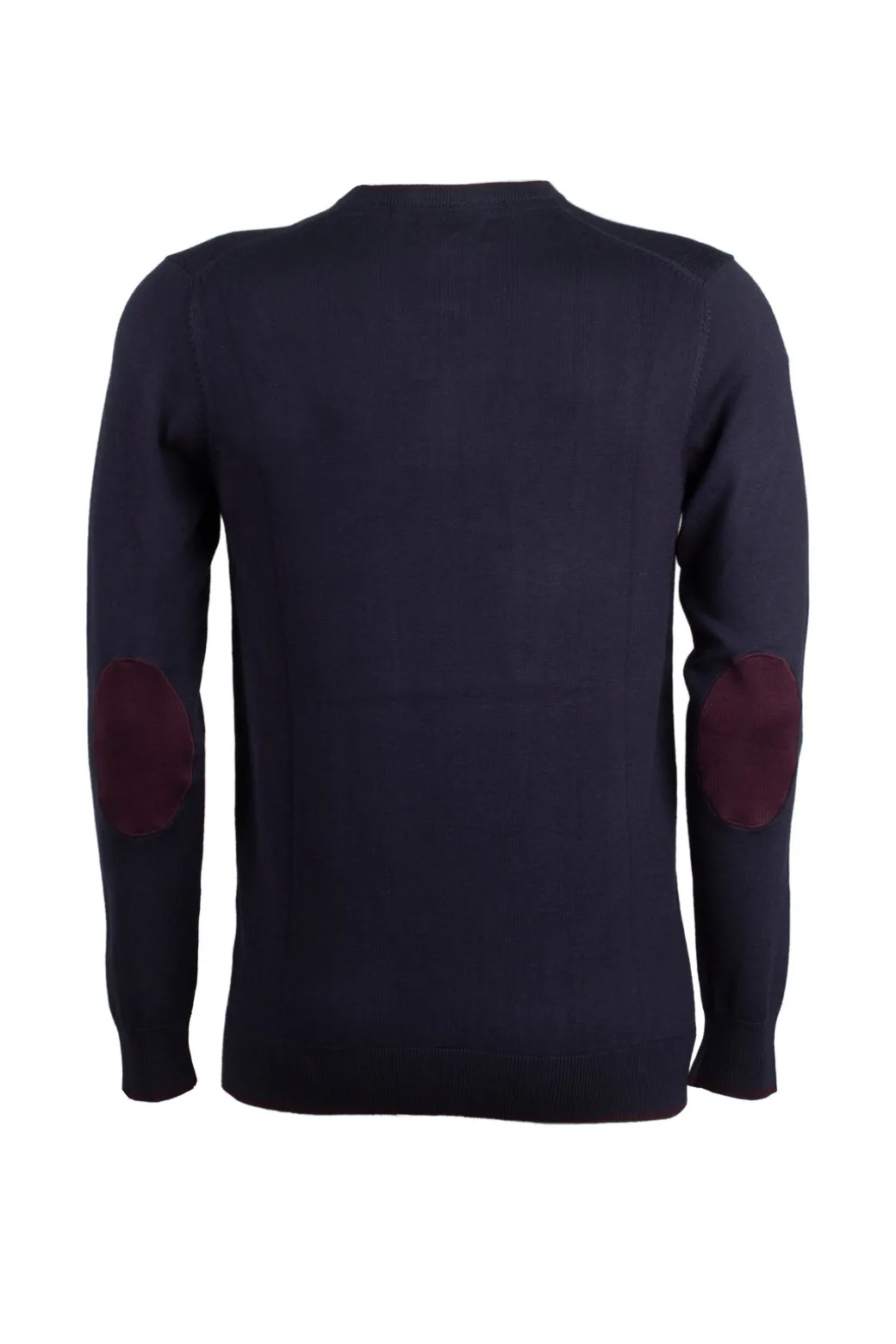 Pullover girocollo con toppe sui gomiti