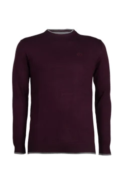 Pullover girocollo con toppe sui gomiti
