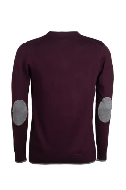 Pullover girocollo con toppe sui gomiti