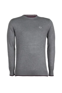 Pullover girocollo con toppe sui gomiti
