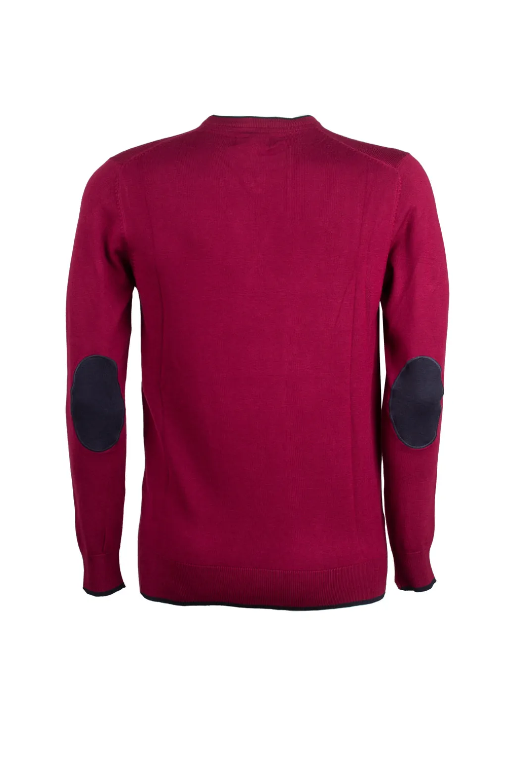 Pullover girocollo con toppe sui gomiti