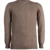 Pullover girocollo con trecce