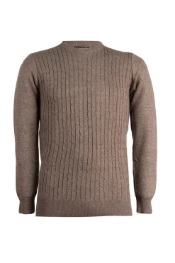 Pullover girocollo con trecce