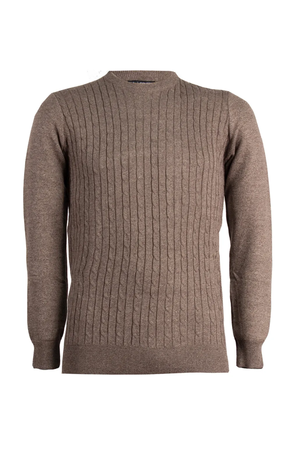 Pullover girocollo con trecce