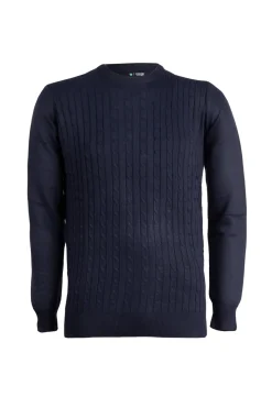 Pullover girocollo con trecce