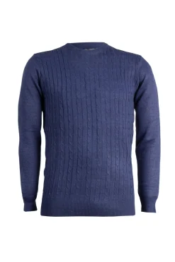 Pullover girocollo con trecce
