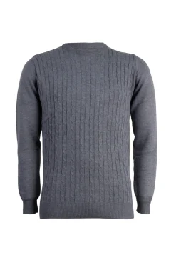 Pullover girocollo con trecce