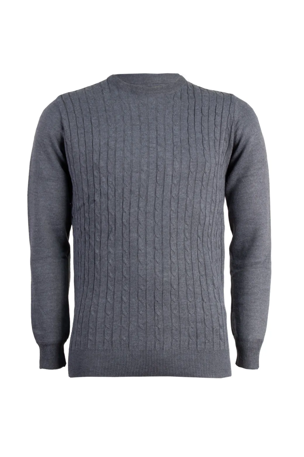 Pullover girocollo con trecce