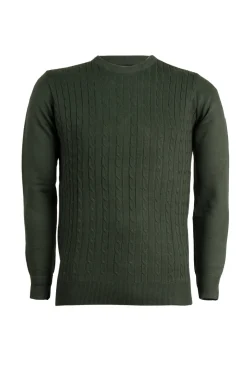 Pullover girocollo con trecce
