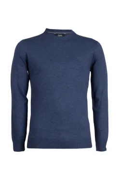 Pullover girocollo in misto lana con logo ricamato sul cuore