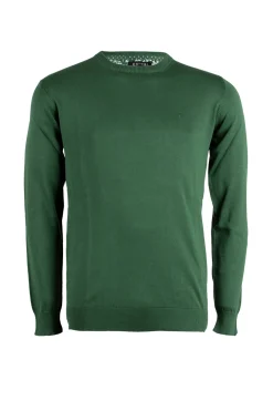 Pullover girocollo in puro cotone uomo