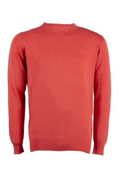 Pullover girocollo in puro cotone uomo
