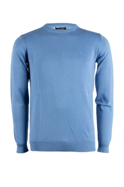 Pullover girocollo in puro cotone uomo