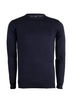 Pullover girocollo in puro cotone uomo