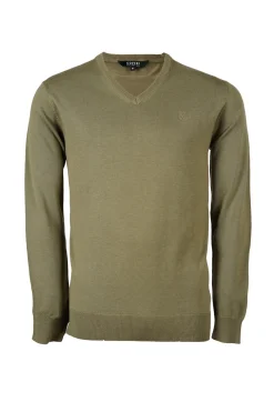 Pullover scollo a V in puro cotone