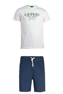 Set t-shirt e pantaloncini con stampa e profili in contrasto