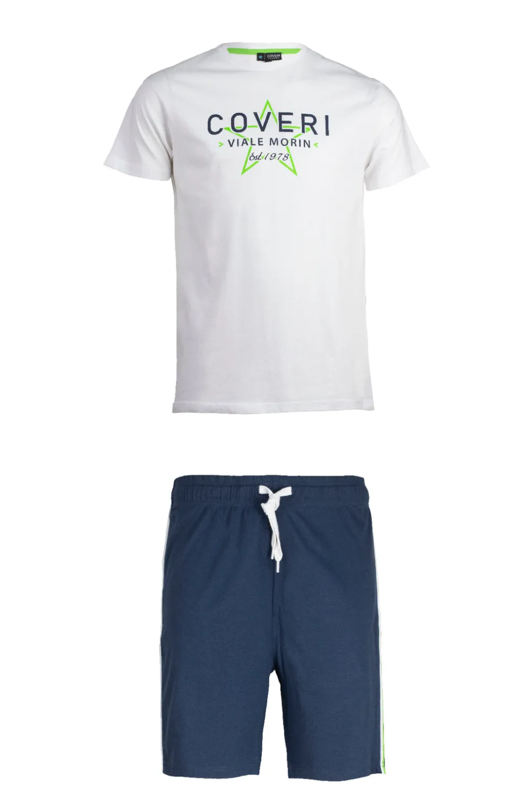 Set t-shirt e pantaloncini con stampa e profili in contrasto