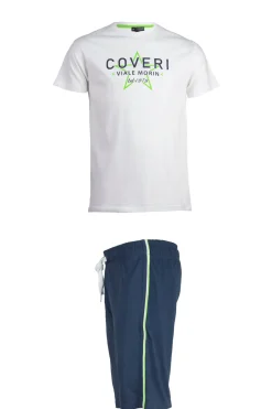 Set t-shirt e pantaloncini con stampa e profili in contrasto