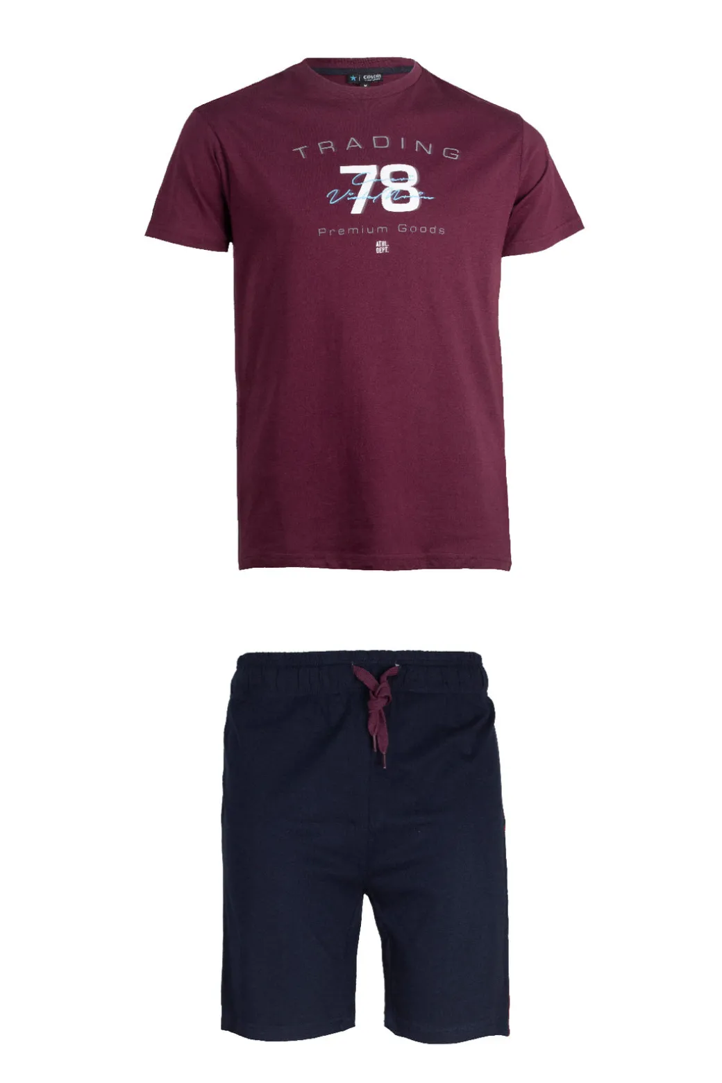 Set t-shirt e pantaloncini con stampa e profili in contrasto